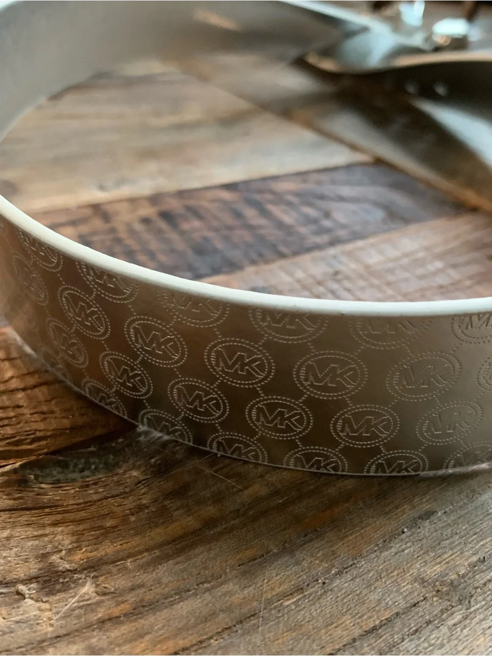 Michael Kors Silver Monogram Logo Belt